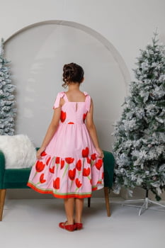 VESTIDO INFANTIL MARIAS MIDI COM ESTAMPA FLORAL - 823556