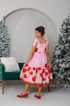 VESTIDO INFANTIL MARIAS MIDI COM ESTAMPA FLORAL - 823556