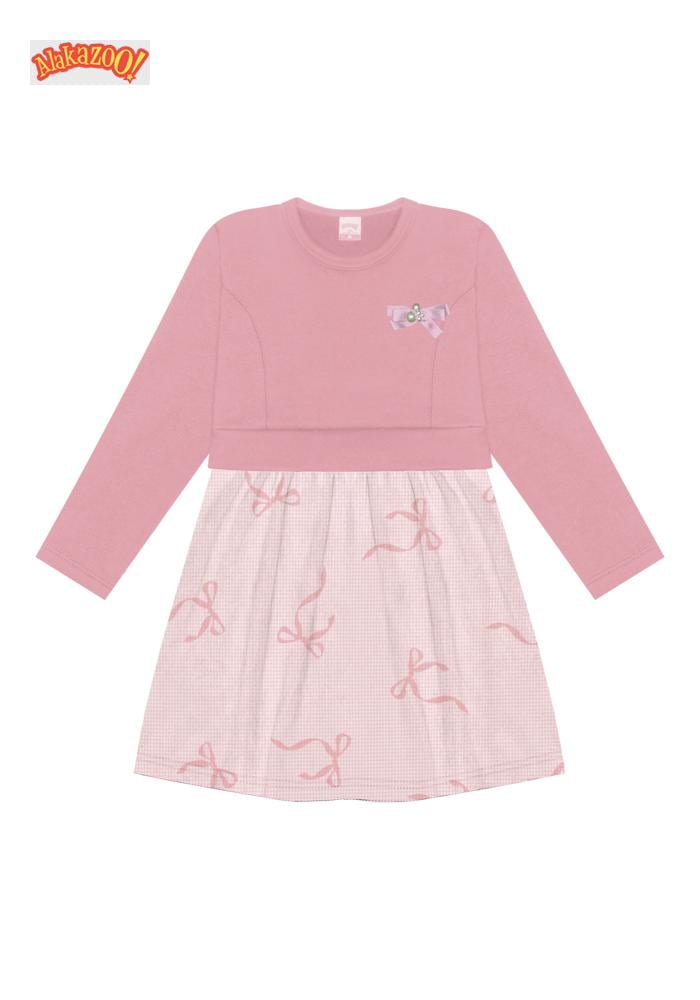 VESTIDO INFANTIL ALAKAZOO ESTAMPA DE LAÇOS - 65310