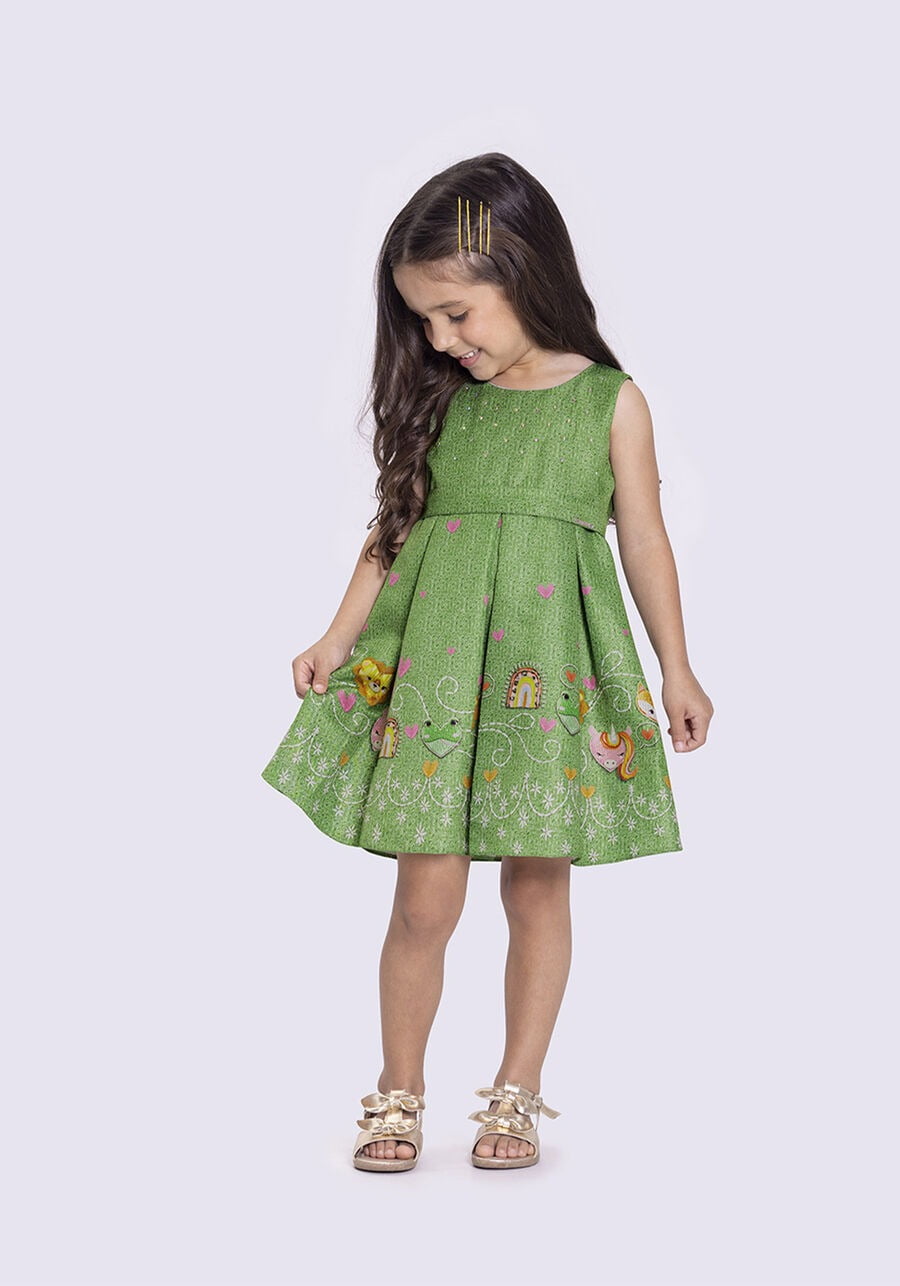 VESTIDO INFANTIL ALAKAZOO EVASÊ ESTAMPADO COM STRASS - 37592