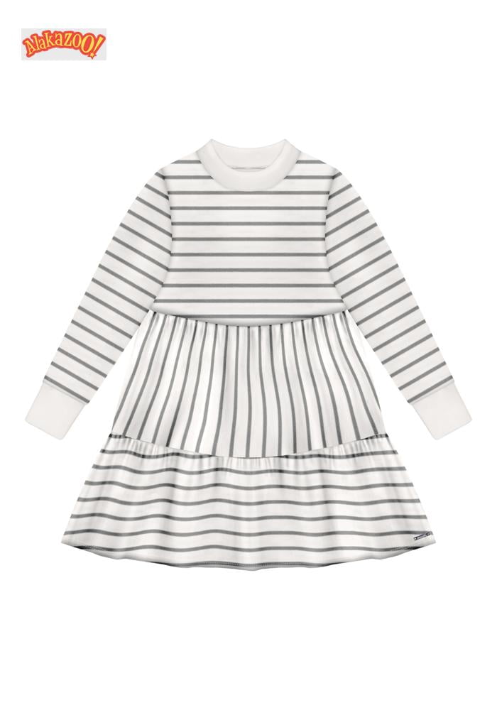 VESTIDO INFANTIL ALAKAZOO MANGA LONGA LISTRADO - 65347