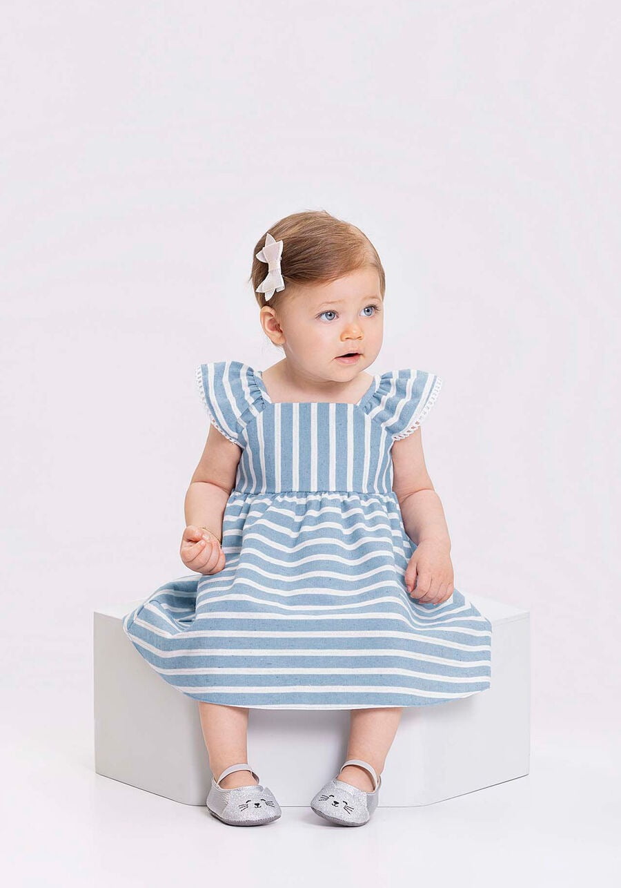 VESTIDO INFANTIL ALAKAZOO LISTRADO COM DETALHE EM LUREX - 46138