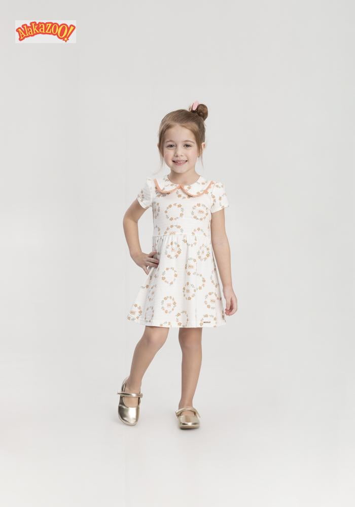 VESTIDO INFANTIL ALAKAZOO MALHA TEXTURIZADA COM ESTAMPA DE URSINHO - 65314