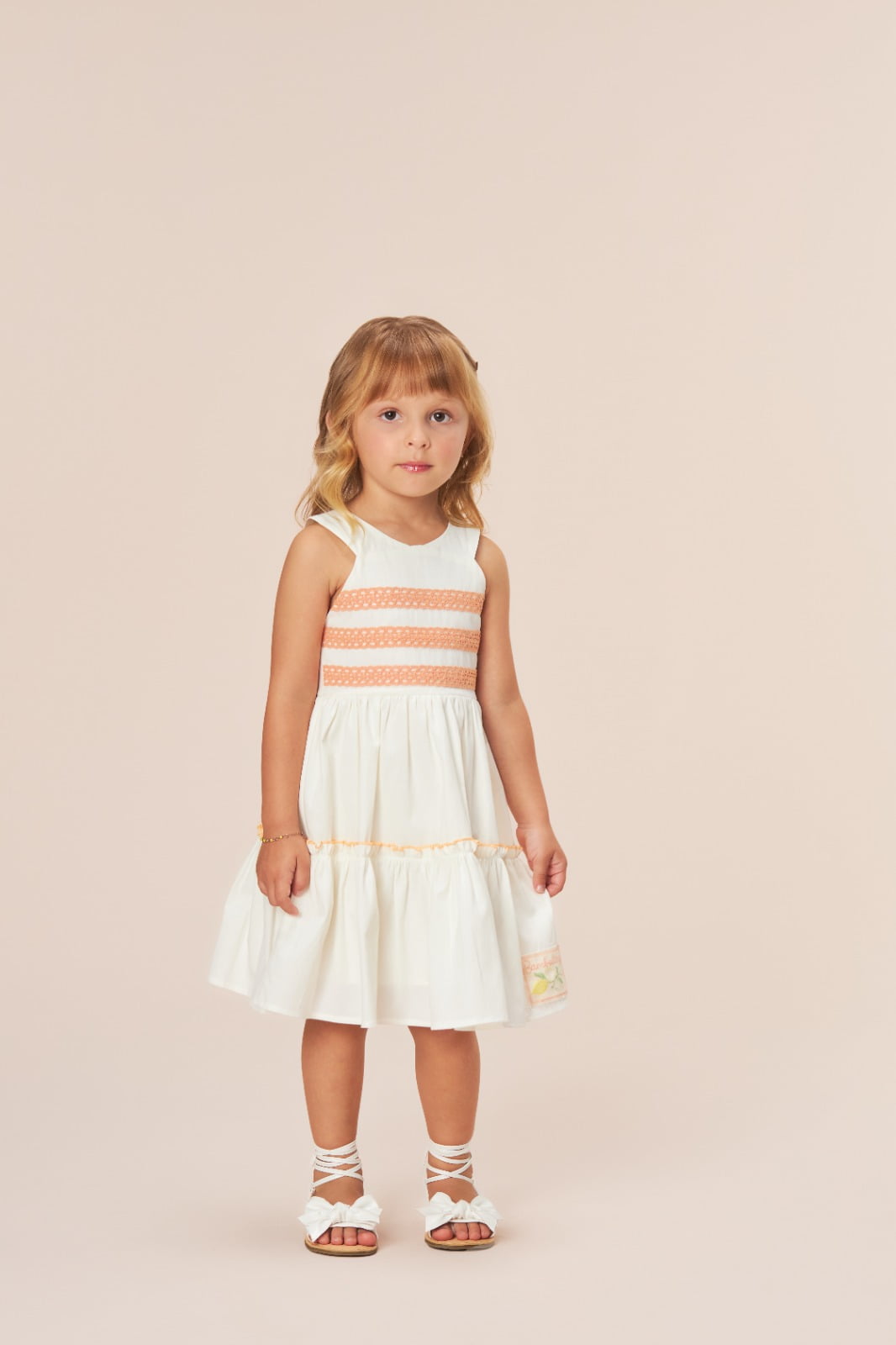 VESTIDO INFANTIL BAMBOLLINA COM ENTREMEIO NA FRENTE - 1024230