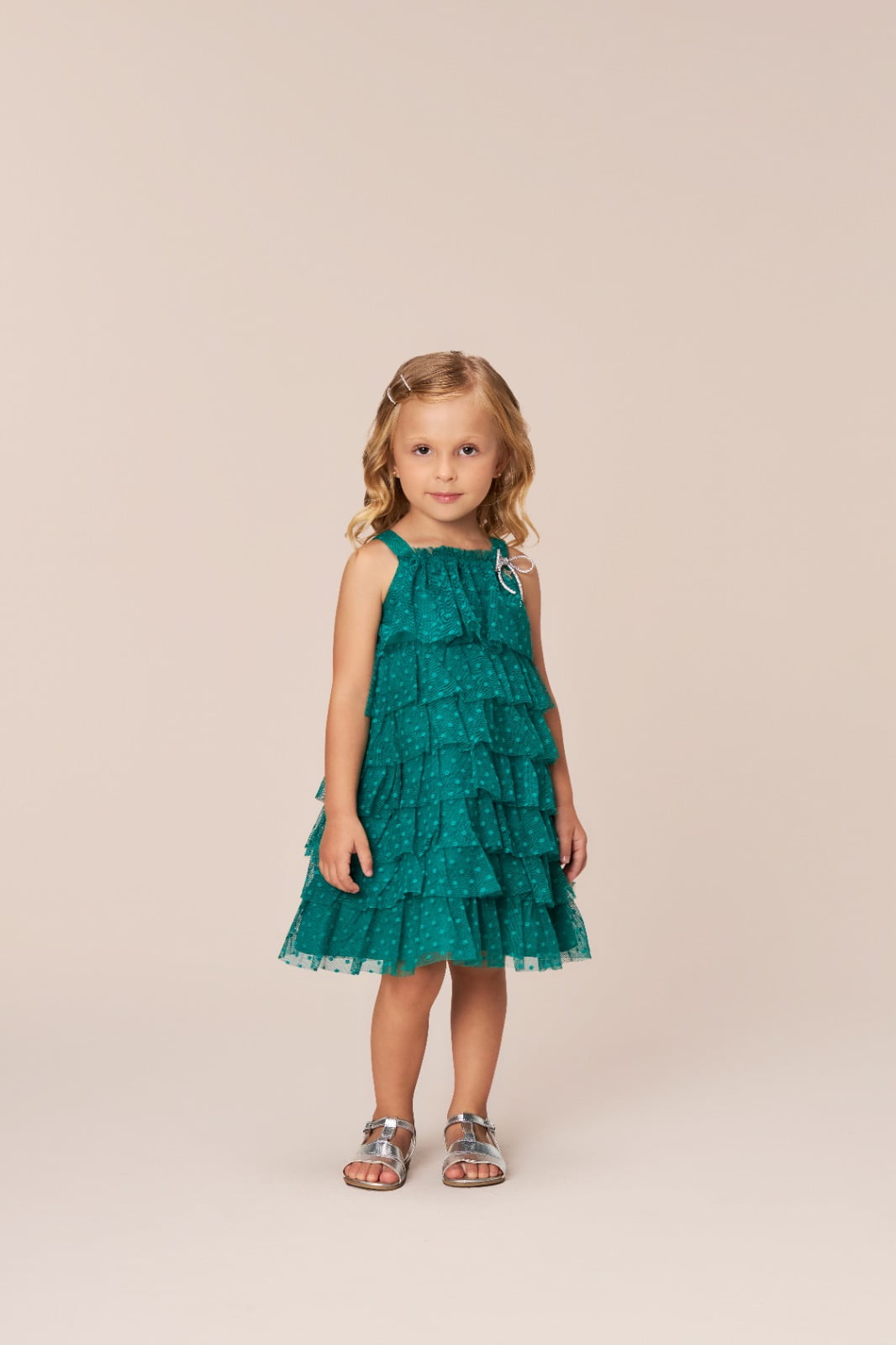 VESTIDO INFANTIL BAMBOLLINA DE TULE JULI VERDE - 1268230125