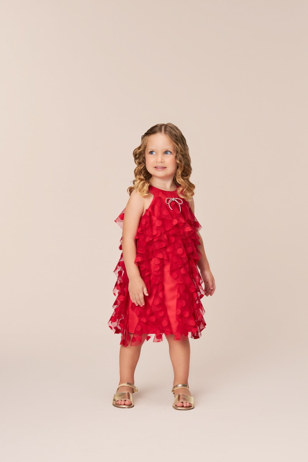 VESTIDO INFANTIL BAMBOLLINA EM TULE MARI VERMELHO - 1095230