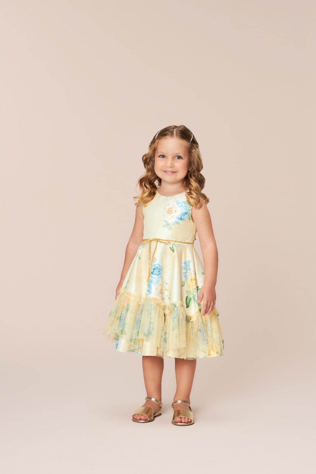 VESTIDO INFANTIL BAMBOLLINA ESTAMPA DE ROSAS - 1170230