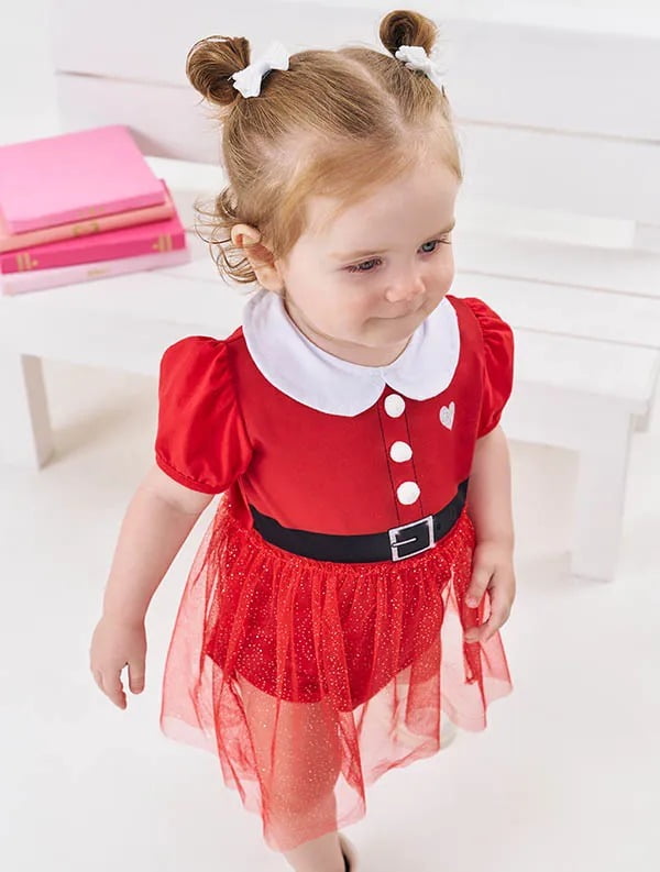 VESTIDO INFANTIL CINTI BABY FANTASIA DE NATAL ACOMPANHA ROUPINHA PARA PET - 10311