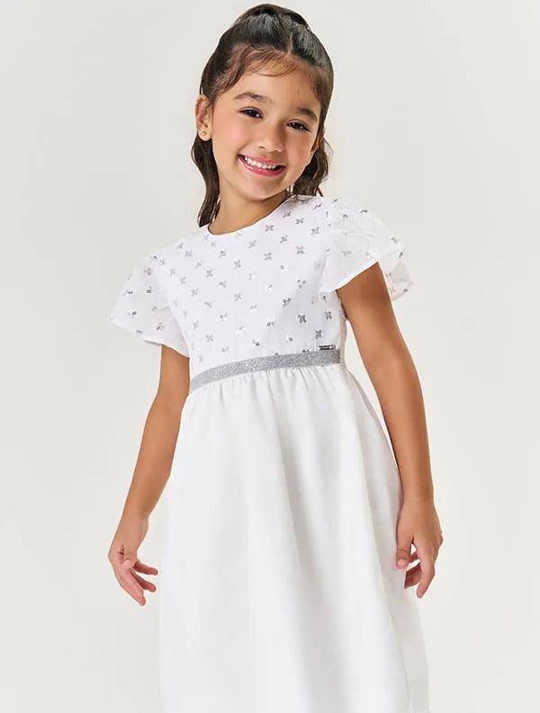 VESTIDO INFANTIL CINTI COM BORDADO EM PAETÊ - 12193