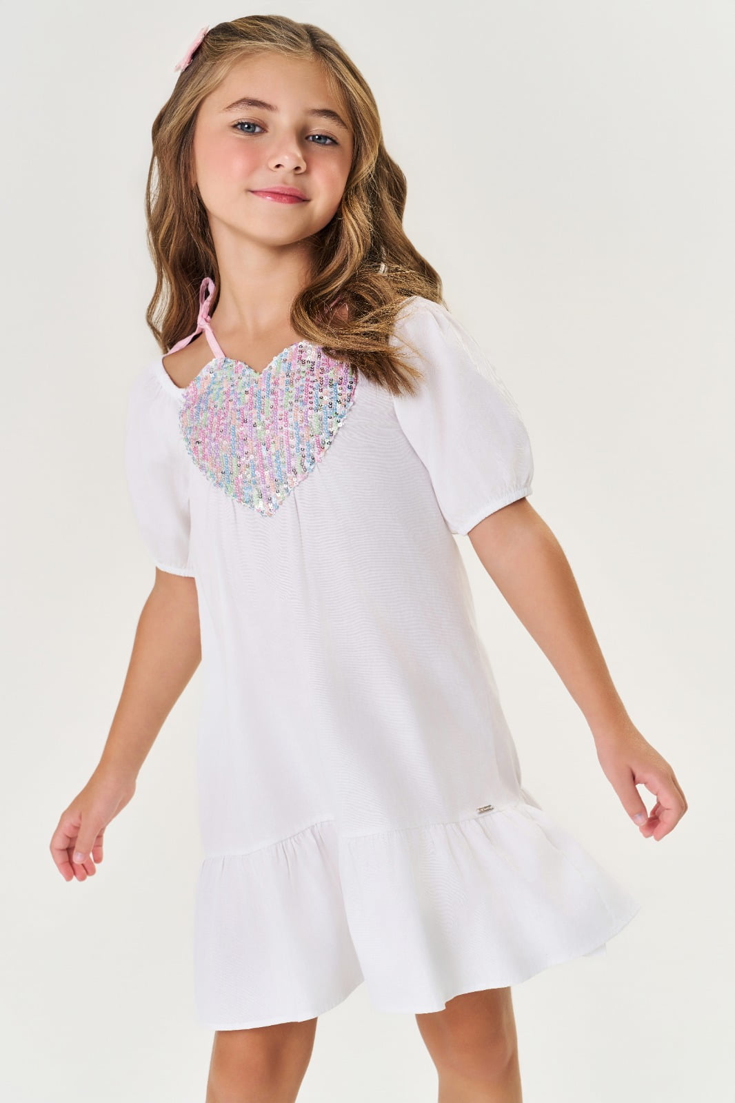 VESTIDO INFANTIL CINTI COM PAETÊ - 12203