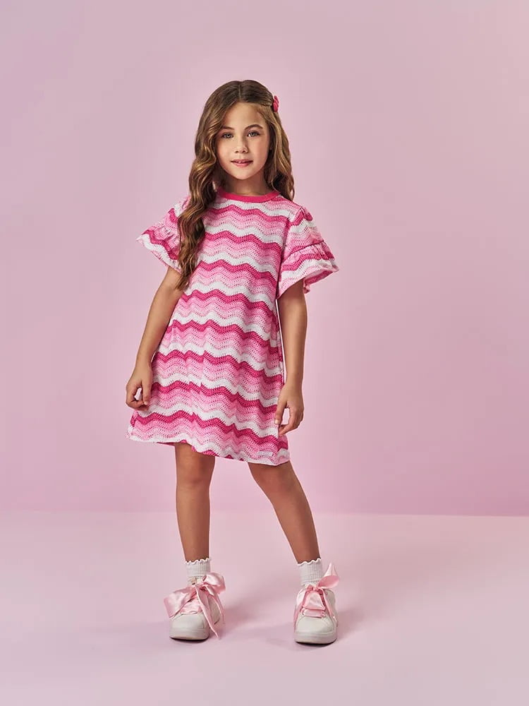 VESTIDO INFANTIL CINTI EM NEW STRECH ESTAMPADO - 12670