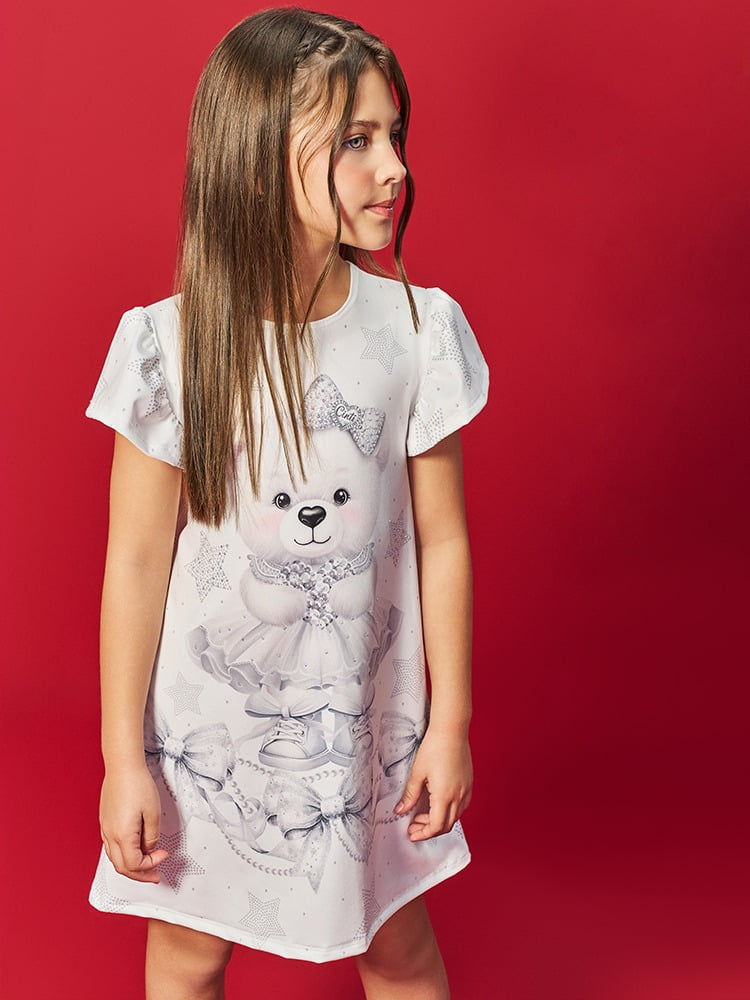 VESTIDO INFANTIL CINTI EM SUPLEX POWER ESTAMPADO - 12678