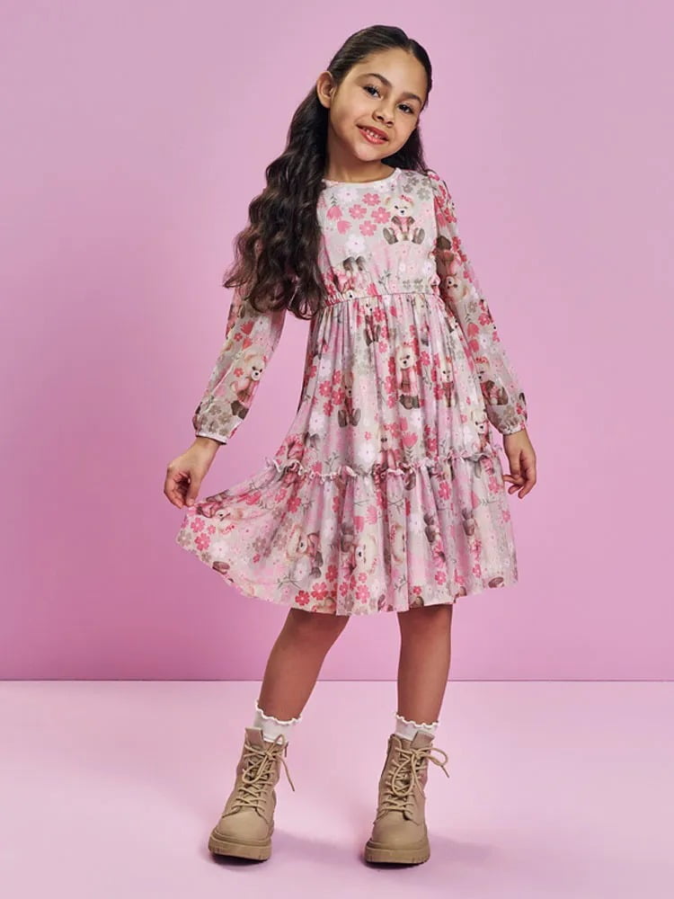 VESTIDO INFANTIL CINTI EM TULE ESTAMPADO - 012261280