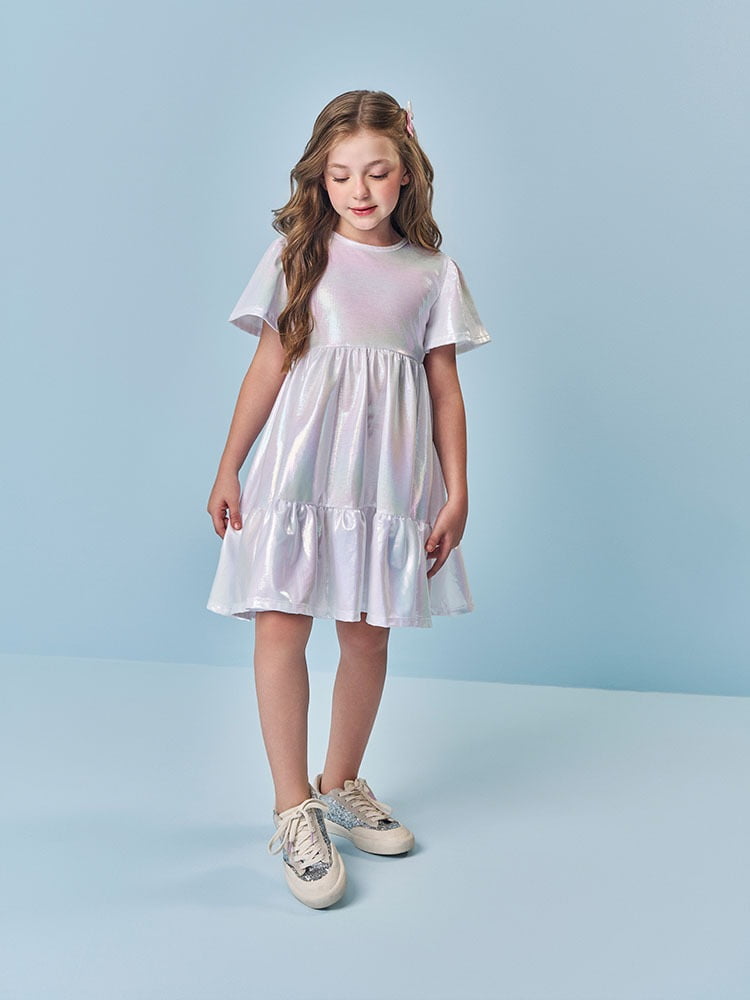 VESTIDO INFANTIL CINTI METALIZADO BRANCO - 16272