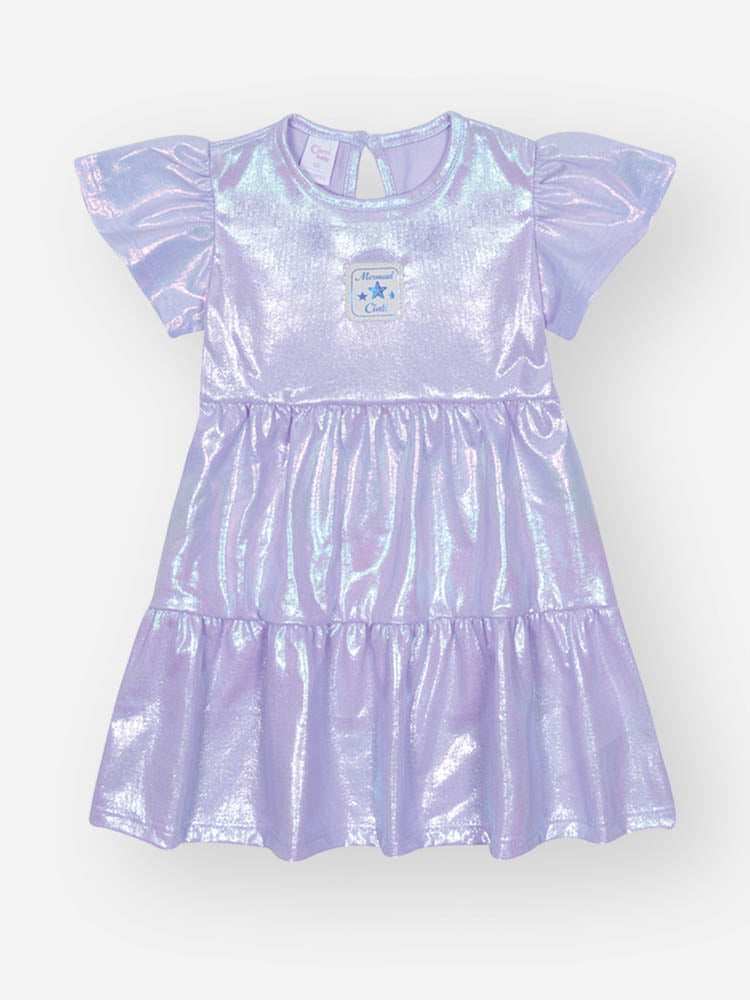 VESTIDO INFANTIL CINTI METALIZADO LILÁS - 10404