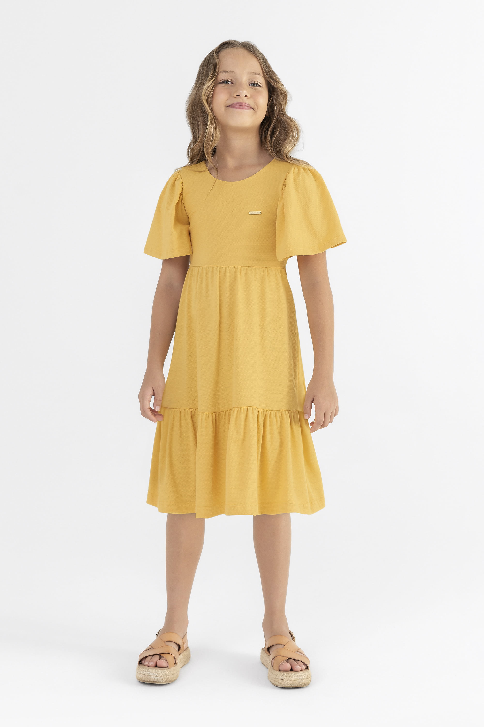 VESTIDO INFANTIL COLORITTÁ MIDI COM MODELAGEM SOLTINHA - 75152 