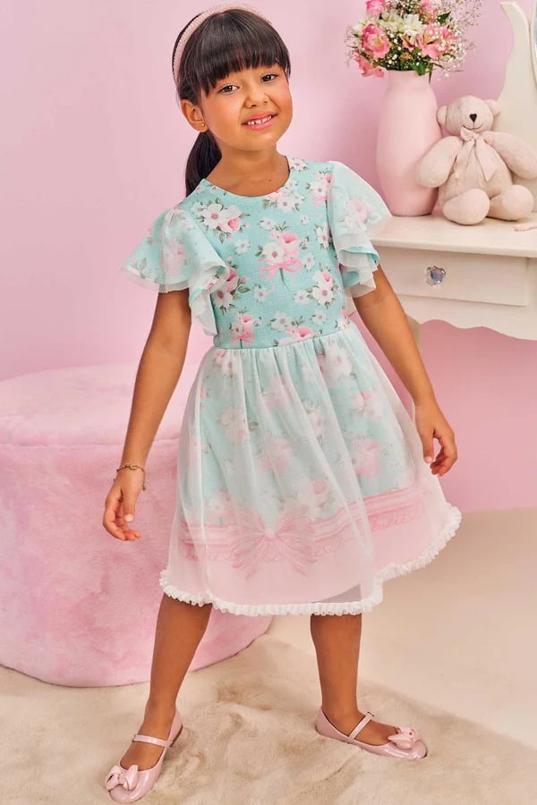 VESTIDO INFANTIL FLY TECH E TULE - 75505