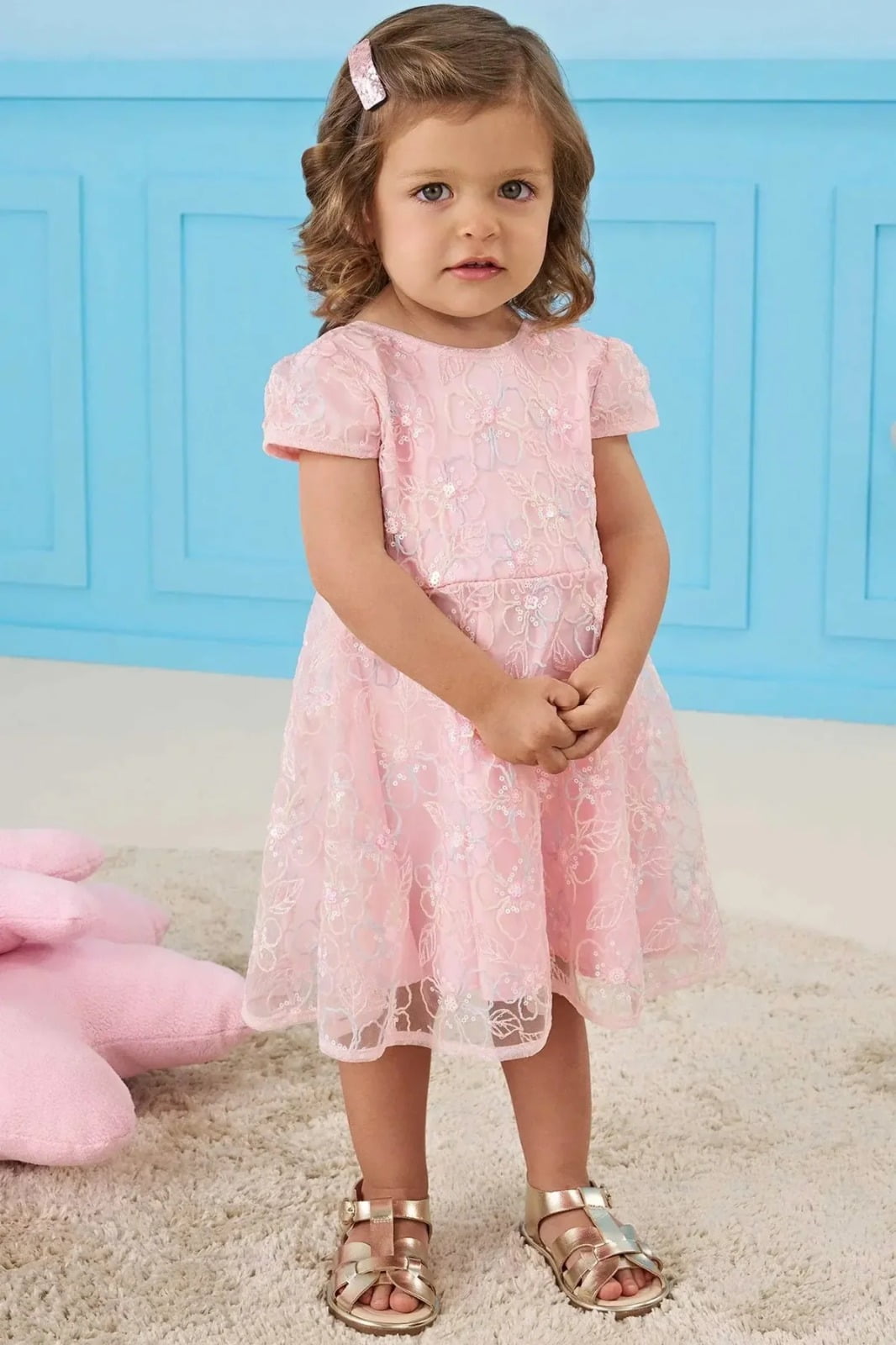 VESTIDO INFANTIL INFANTI EM TULE BORDADO COM LANTEJOULAS GARDON - 83638