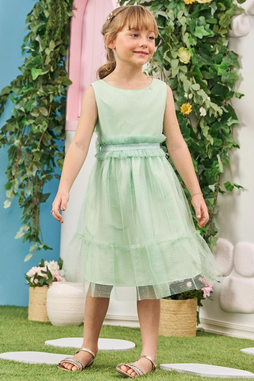 VESTIDO INFANTIL INFANTI EM TULE WAVE VERDE - 77614