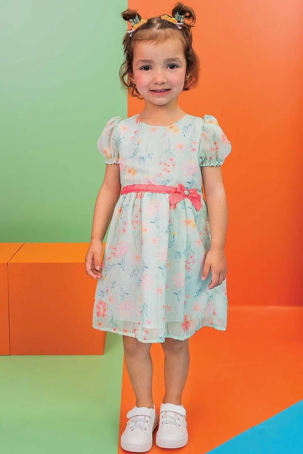 VESTIDO INFANTIL KUKIÊ EM CHIFFON BRILHO - 74554