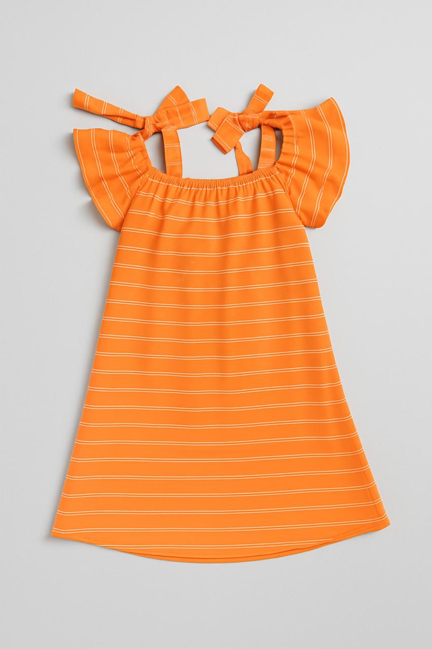 VESTIDO INFANTIL KUKIÊ EM COTTON LISTADO E COM STRASS - 93064