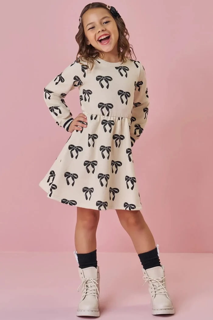 VESTIDO INFANTIL KUKIÊ EM MOLETOM COM PELÚCIA - 89837