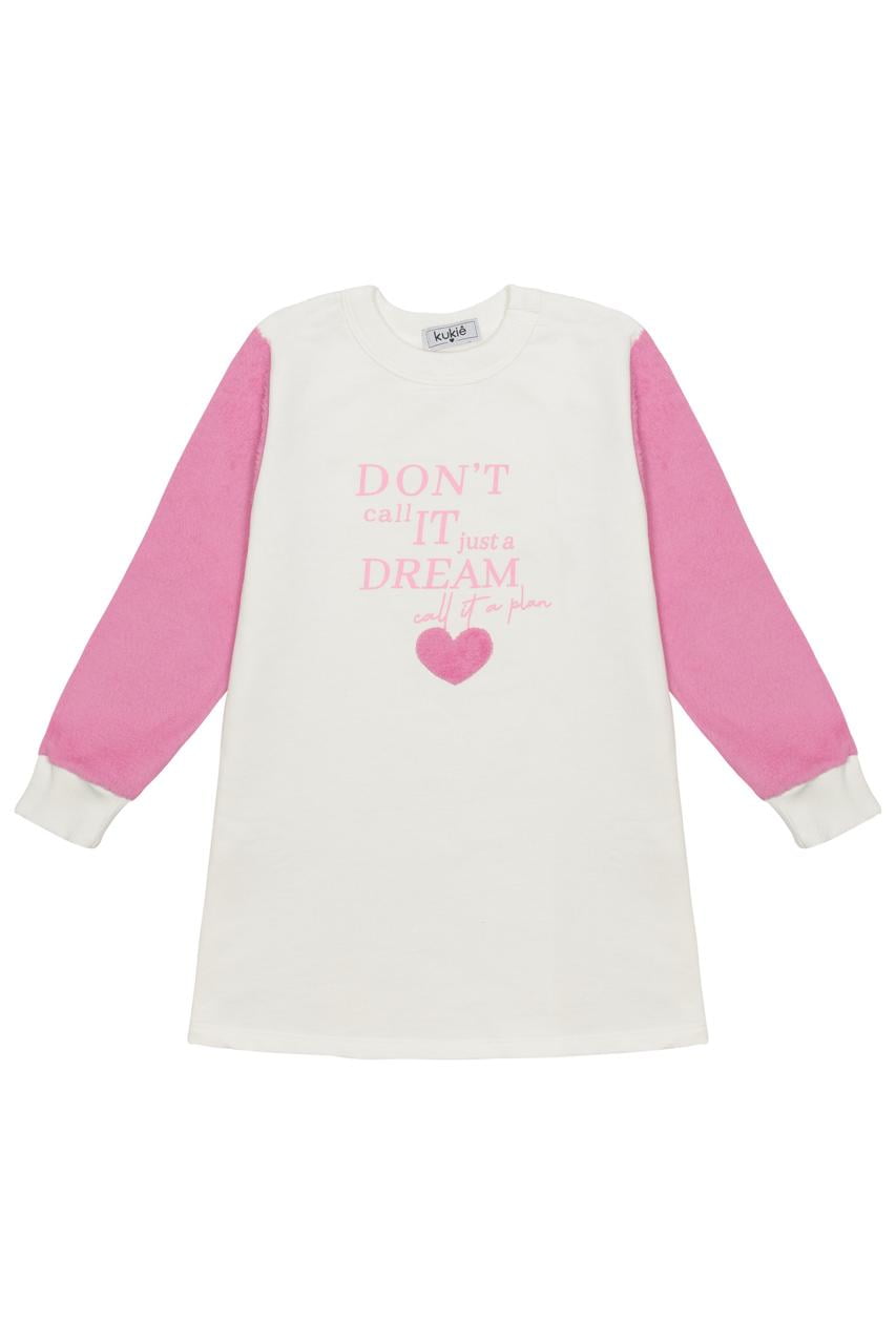 VESTIDO INFANTIL KUKIÊ EM MOLETOM E NEW SORF FLEECE - 84342