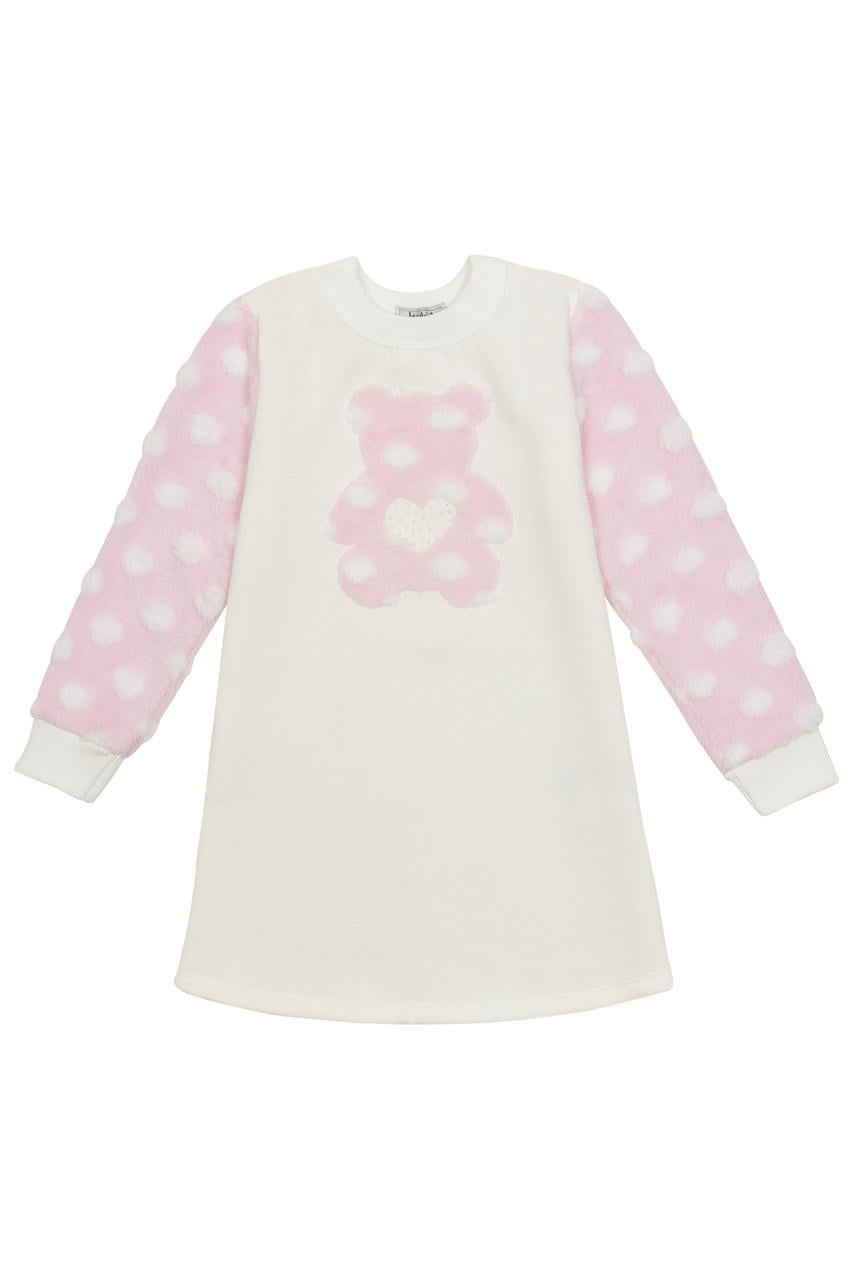 VESTIDO INFANTIL KUKIÊ EM MOLETOM E PELO POA - 81879