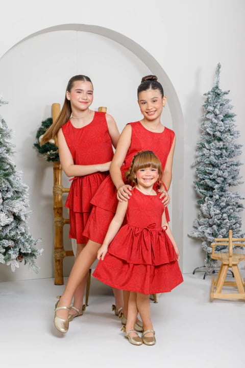 VESTIDO INFANTIL MARIAS COM LAÇOS E BABADOS - 823555