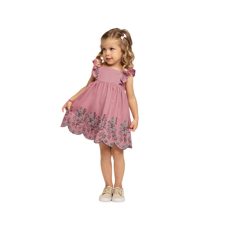 VESTIDO INFANTIL MILON EM ALGODÃO ESTAMPA FLORAL - 2000363