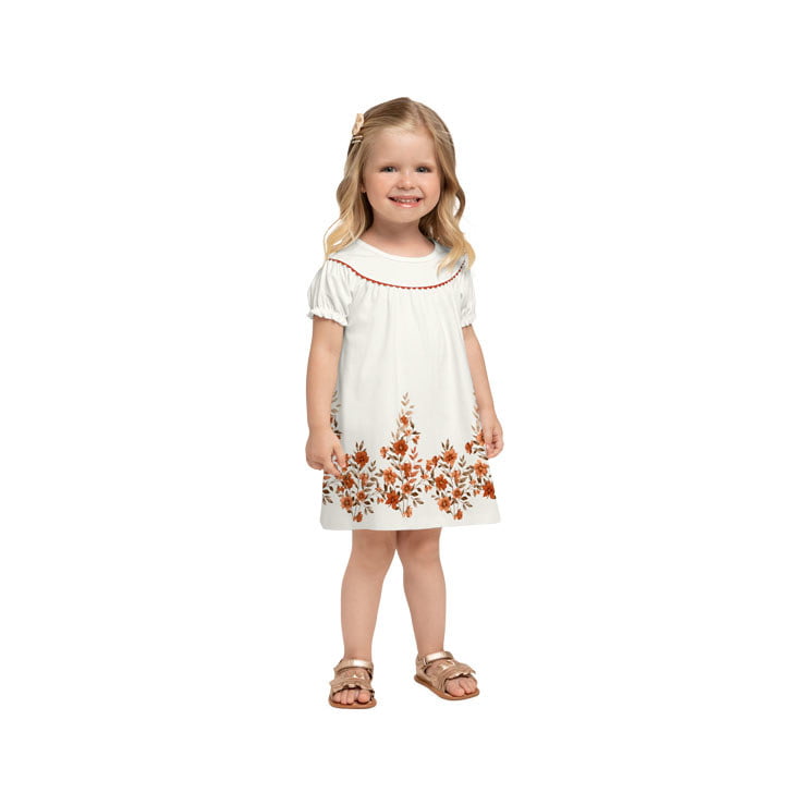 VESTIDO INFANTIL MILON EM TRICOLINE COM ESTAMPA FLORAL - 2000366