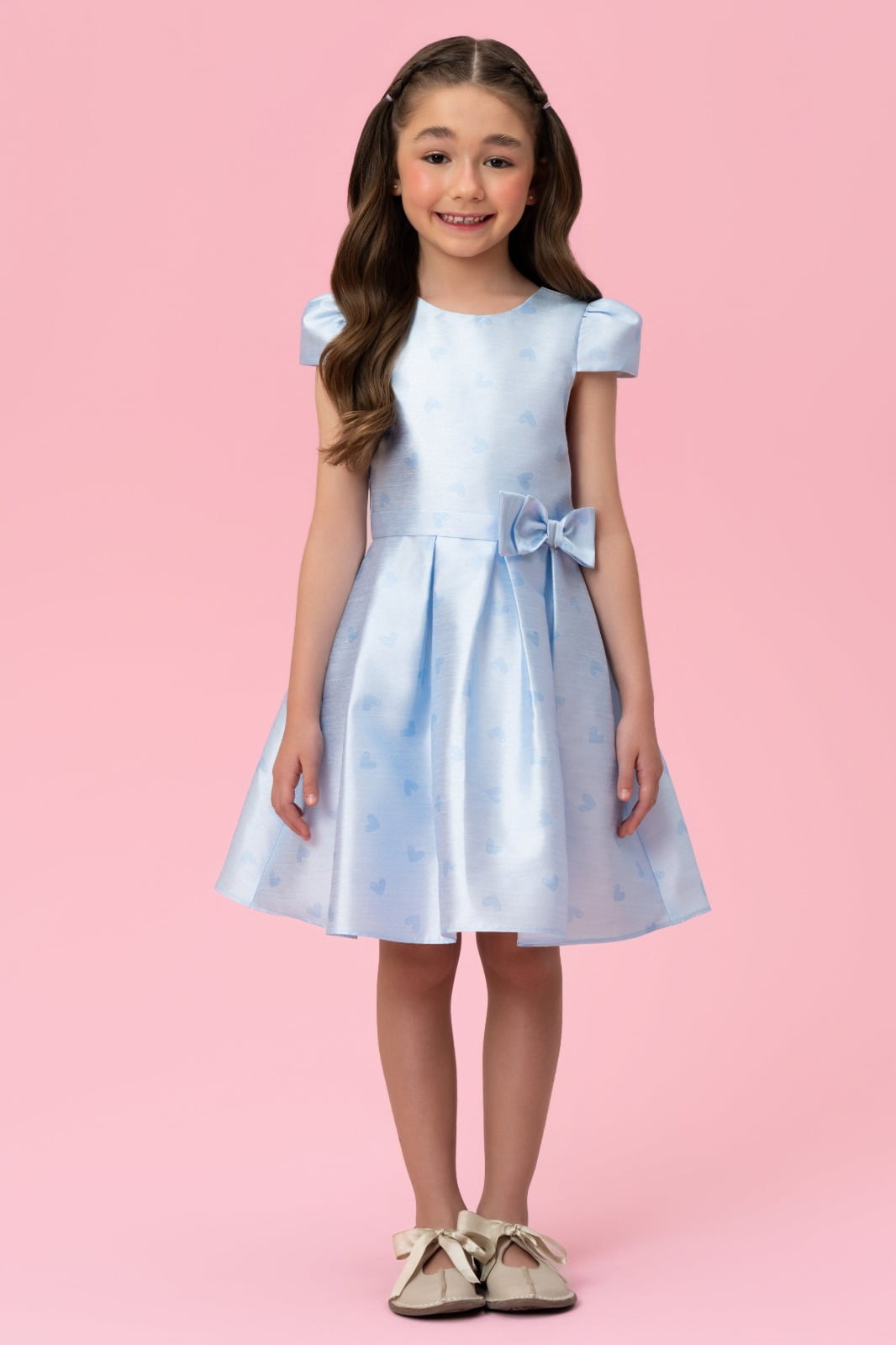 VESTIDO INFANTIL MON SUCRÉ AZUL COM CORAÇÕES - 51133128426