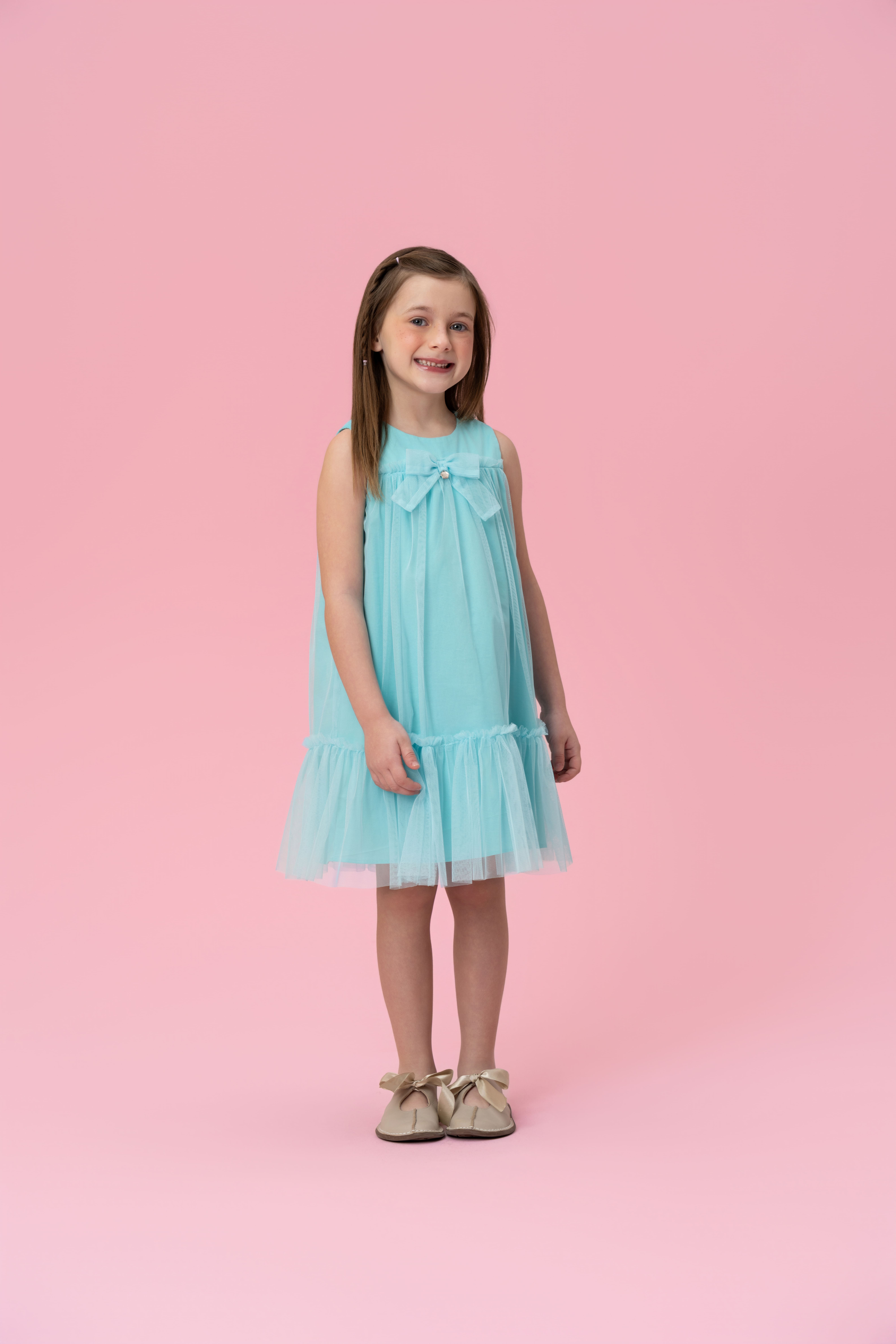 VESTIDO INFANTIL MON SUCRÉ EM TULE AZUL - 51133128032