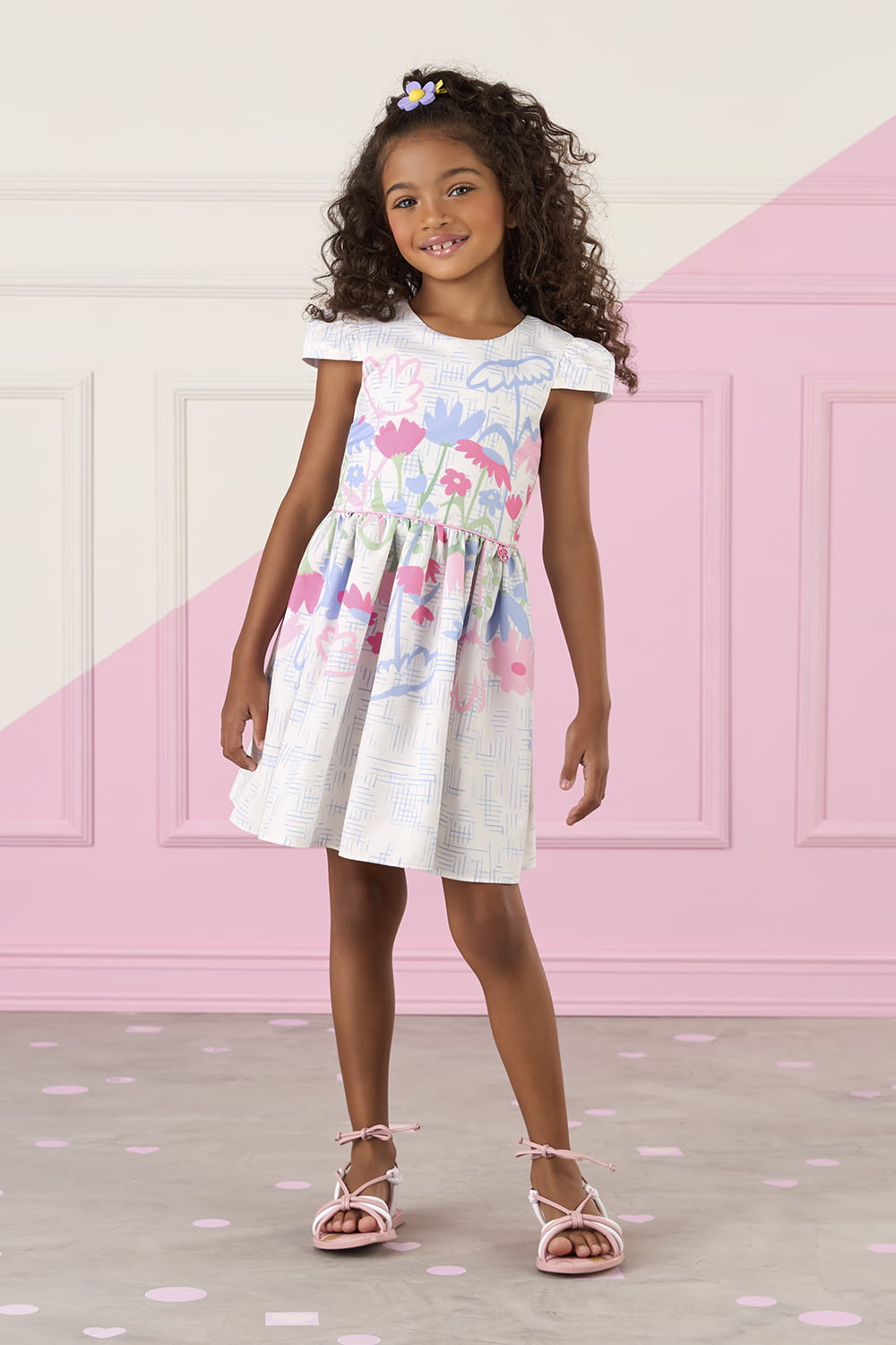 VESTIDO INFANTIL MON SUCRÉ ESTAMPA FLORES - 51133125026