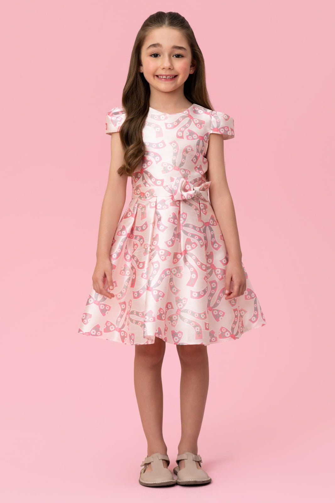 VESTIDO INFANTIL MON SUCRÉ ESTAMPA LAÇOS E FLORES - 51133128268