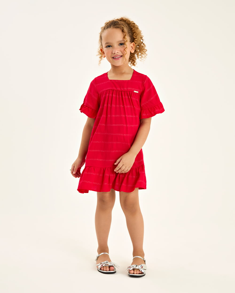 VESTIDO INFANTIL SOMNII EM TECIDO MAQUINETADO - 3254057