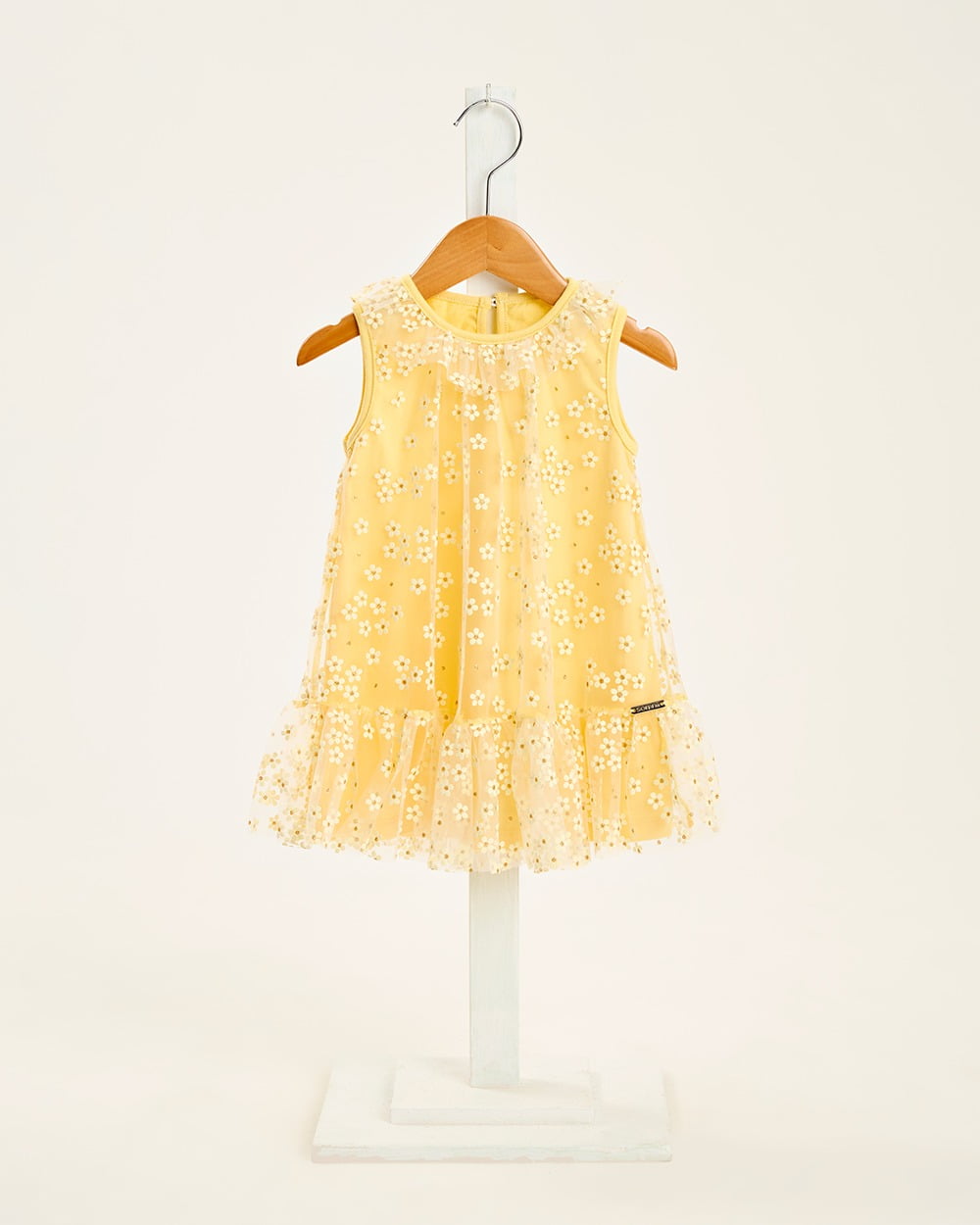 VESTIDO INFANTIL SOMNII EM TULE COM FLORZINHA - 3254009